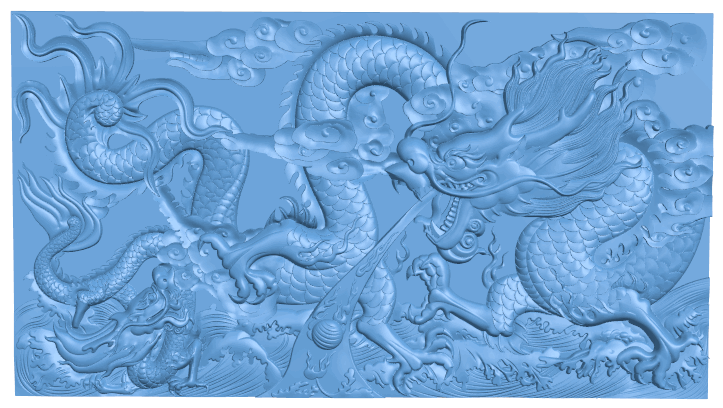 Dragon painting T0005076 download free stl files 3d model for CNC wood carving