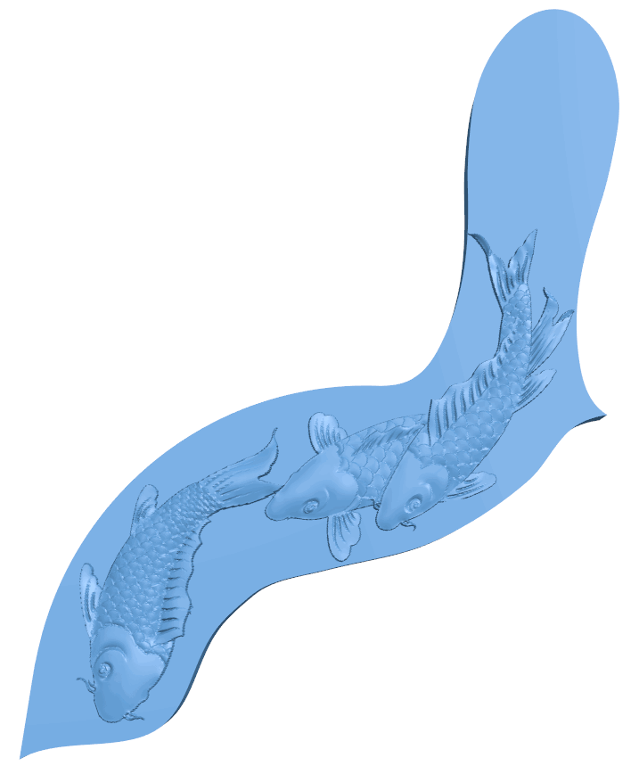 Fish painting T0005304 download free stl files 3d model for CNC wood carving