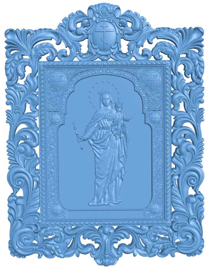 Icon of Virgin Mary T0005279 download free stl files 3d model for CNC wood carving