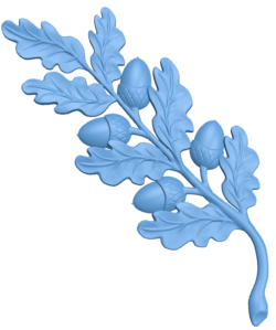 Oak branch T0005119 download free stl files 3d model for CNC wood carving