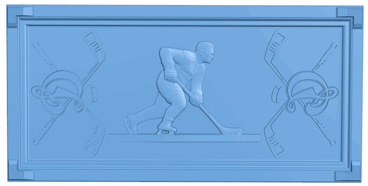 Picture of hockey player T0005215 download free stl files 3d model for CNC wood carving