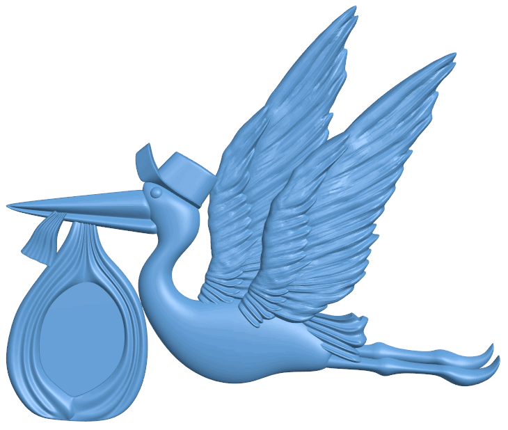 Stork T0005016 download free stl files 3d model for CNC wood carving