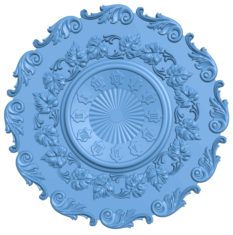 Wall clock pattern T0005056 download free stl files 3d model for CNC wood carving