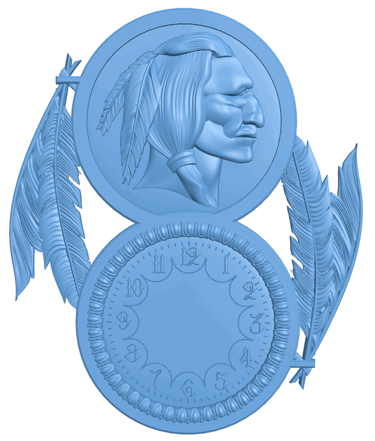 Aboriginal wall clock T0005421 download free stl files 3d model for CNC wood carving