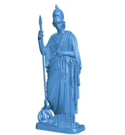 Athena Pallas Giustiniani – Famous statue B009715 file Obj or Stl free download 3D Model for CNC and 3d printer