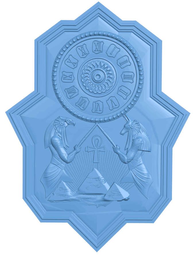 Egypt wall clock T0005424 download free stl files 3d model for CNC wood carving