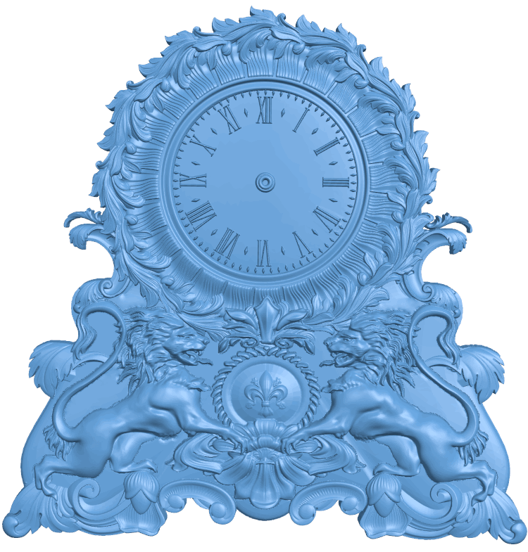 Lions wall clock T0005427 download free stl files 3d model for CNC wood carving