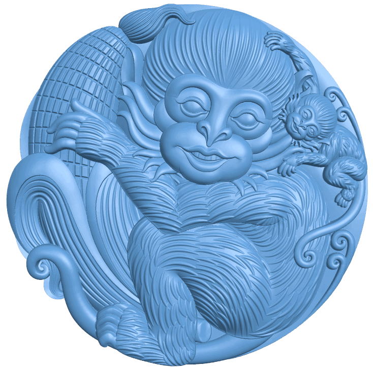 Monkeys T0005477 download free stl files 3d model for CNC wood carving