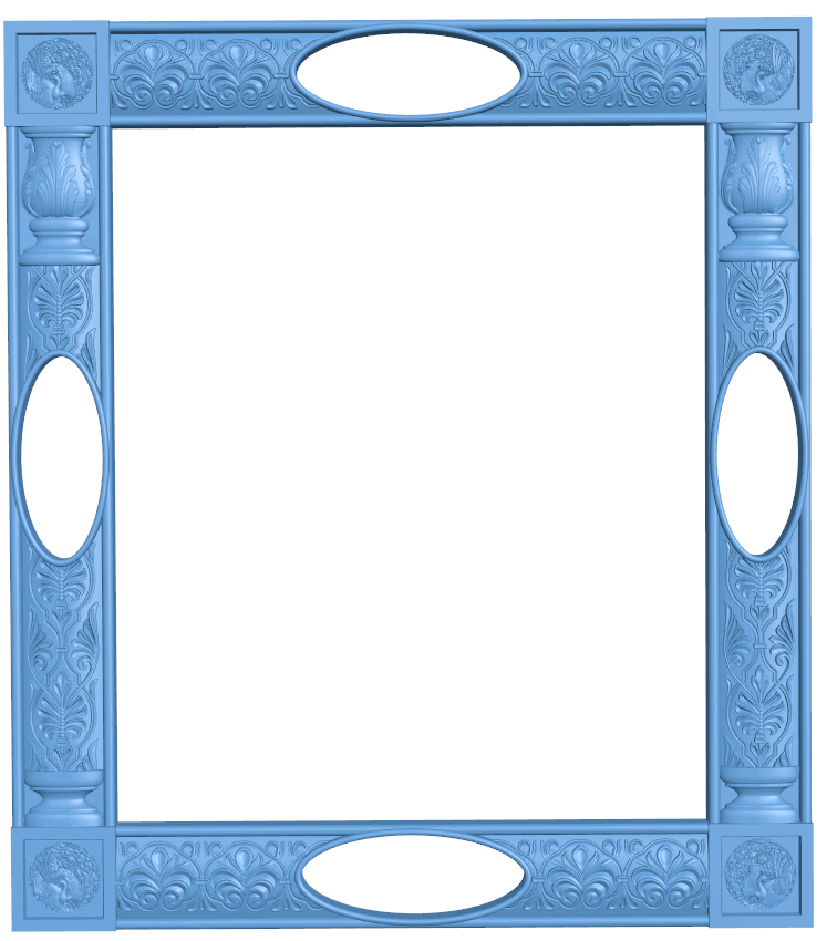 Picture frame or mirror T0005519 download free stl files 3d model for CNC wood carving