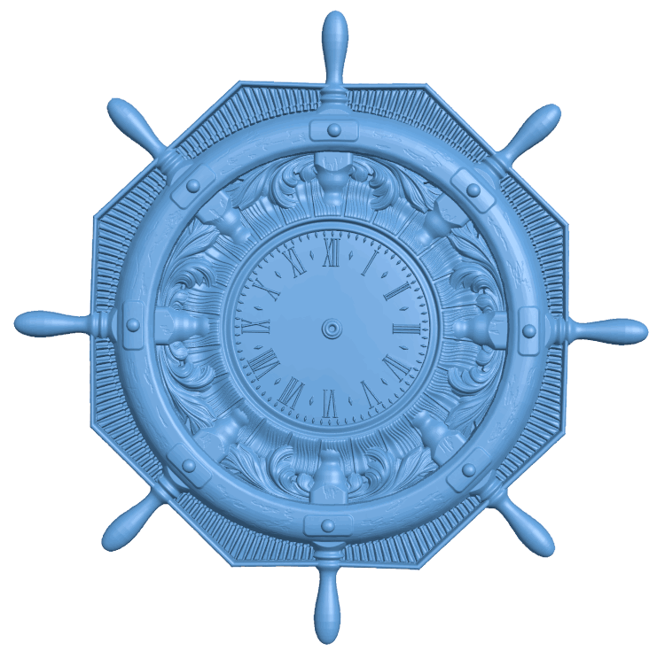 Wall clock pattern T0005419 download free stl files 3d model for CNC wood carving