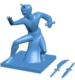 Monk Warrior B009882 file Obj or Stl free download 3D Model for CNC and 3d printer