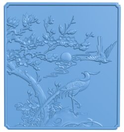 Painting of birds T0006033 download free stl files 3d model for CNC wood carving