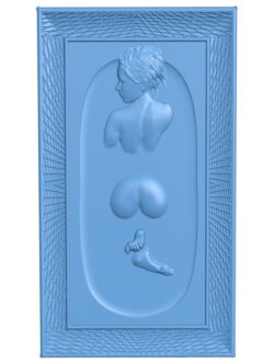 Picture of a girl in a bath T0006047 download free stl files 3d model for CNC wood carving