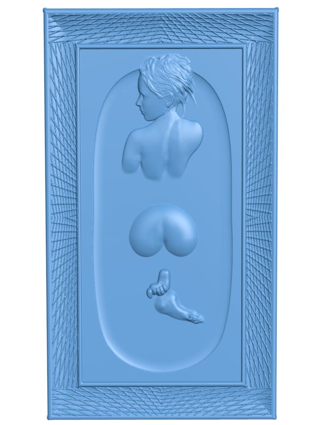 Picture of a girl in a bath T0006047 download free stl files 3d model for CNC wood carving