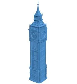 Big Ben (Elizabeth Tower) – London , UK B010082 file Obj or Stl free download 3D Model for CNC and 3d printer