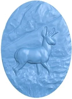 Deer painting T0006743 download free stl files 3d model for CNC wood carving