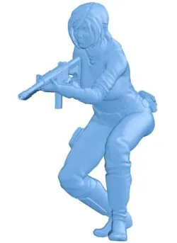 Female gunner T0006796 download free stl files 3d model for CNC wood carving