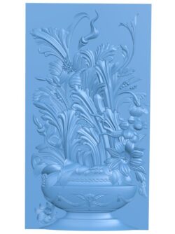 Flower painting T0006625 download free stl files 3d model for CNC wood carving