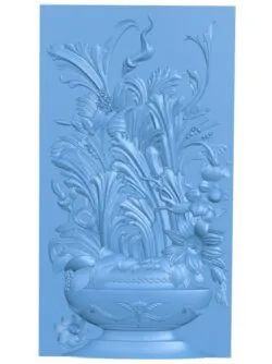 Flower painting T0006625 download free stl files 3d model for CNC wood carving