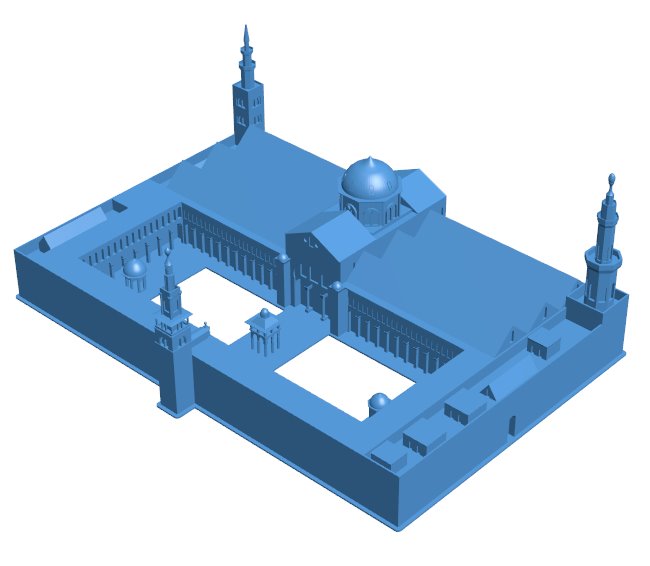 Great Mosque of Damascus - Syria B010157 file Obj or Stl free download 3D Model for CNC and 3d printer