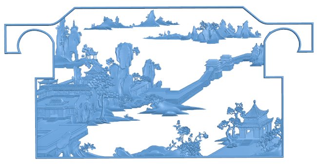 Landscape picture T0006762 download free stl files 3d model for CNC wood carving