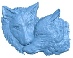 Picture of wolves T0006698 download free stl files 3d model for CNC wood carving