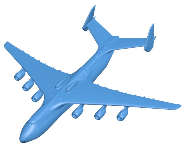 Plane An-225 Mriya B010118 file Obj or Stl free download 3D Model for CNC and 3d printer