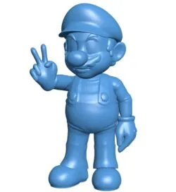 Super Mario B010166 file Obj or Stl free download 3D Model for CNC and 3d printer