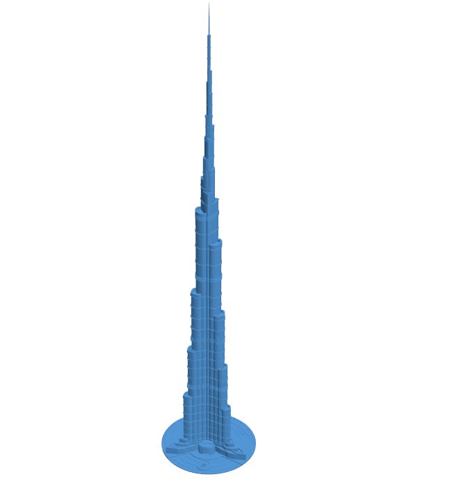 Burj Khalifa - Dubai , UAE B010341 file Obj or Stl free download 3D Model for CNC and 3d printer