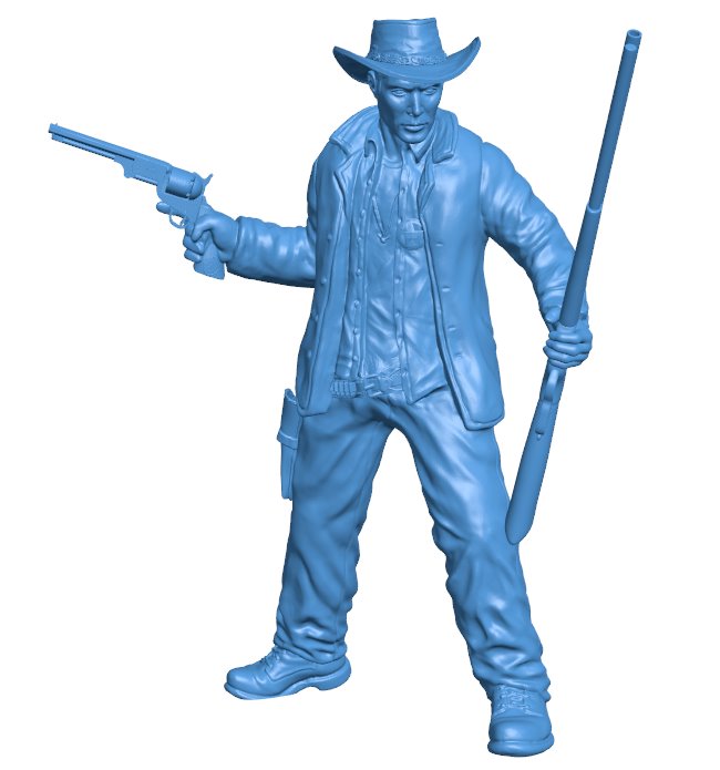 Cowboys B010284 file Obj or Stl free download 3D Model for CNC and 3d printer