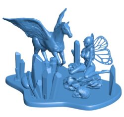 Fairyandpegasus B010482 file Obj or Stl free download 3D Model for CNC and 3d printer