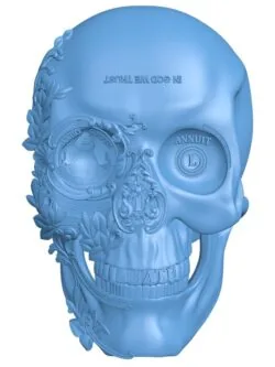 Skull pattern T0007289 download free stl files 3d model for CNC wood carving