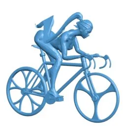 Girl and bike B010686 3d model file for 3d printer