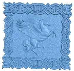 Pegasus painting T0008250 download free stl files 3d model for CNC wood carving