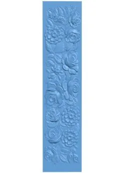 Flower painting T0008487 download free stl files 3d model for CNC wood carving