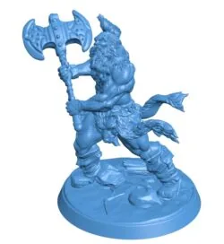 Barbarian axe warrior B011024 3d model file for 3d printer