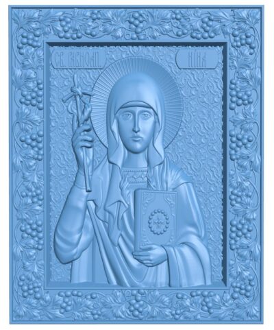 Icon of Saint Nina Equal to the Apostles T0009229 download free stl files 3d model for CNC wood carving