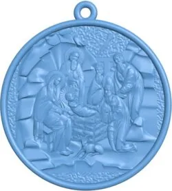 Nativity pendant T0009595 download free stl files 3d model for CNC wood carving