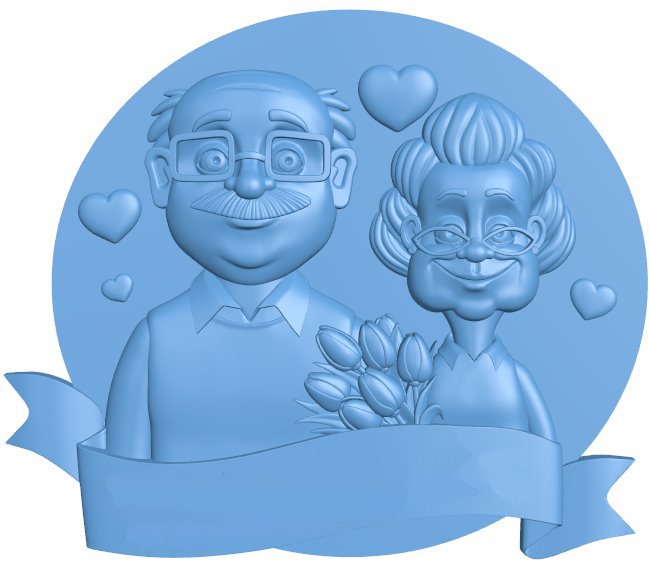 Grandparents T0010038 download free stl files 3d model for CNC wood carving