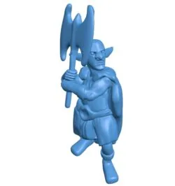 Deep Gnome Axe Barbarian B0011309 3d model file for 3d printer