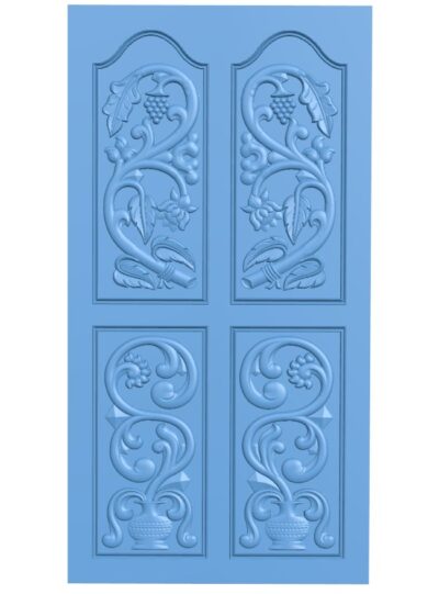 Door pattern T0010502 download free stl files 3d model for CNC wood carving