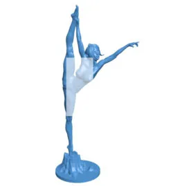 Girl dancing on a tree stump B0011387 3d model file for 3d printer