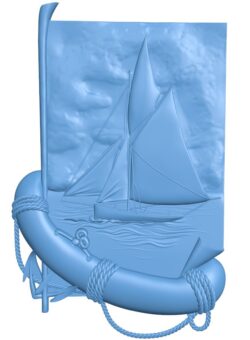 Sailboat painting T0010097 download free stl files 3d model for CNC wood carving