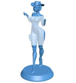 Female cowboy assassin B0011694 3d model file for 3d printer