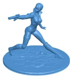 Girl and laser gun B0011725 3d model file for 3d printer