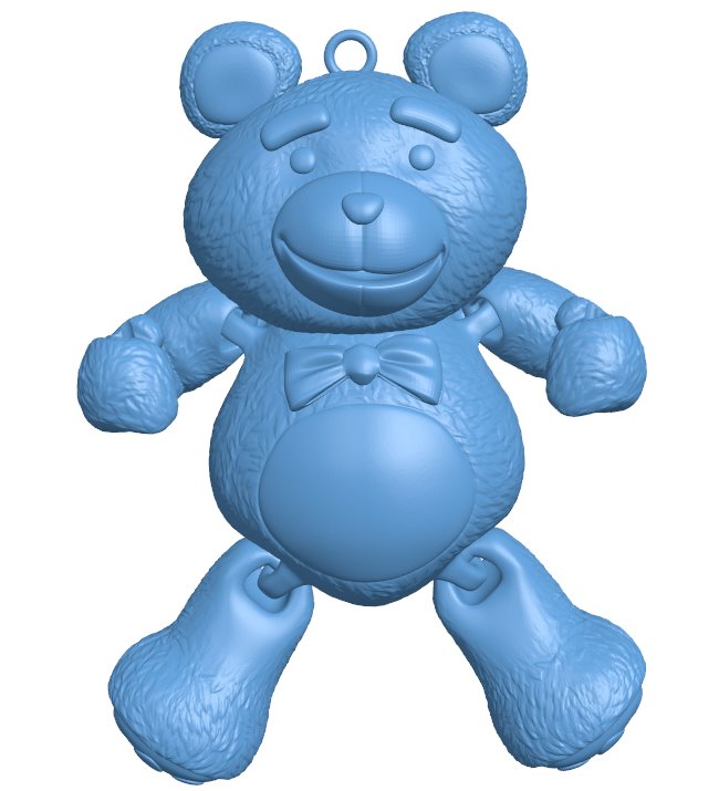 Articulated keychain bear B0012012 3d model file for 3d printer