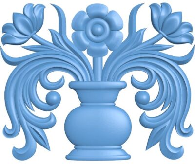 Flower vase painting T0011421 download free stl files 3d model for CNC wood carving