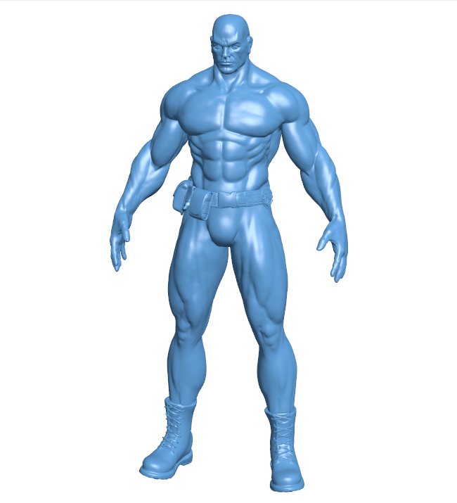 Male police body sketch B0011993 3d model file for 3d printer