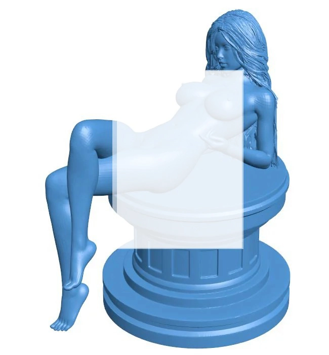 The girl lies on a stone pedestal B0011835 3d model file for 3d printer