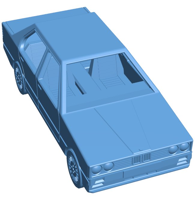BMW E30 Print in Place - car B0012085 3d model file for 3d printer
